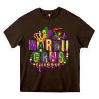 Chocolate Brown mardi gras queen Heavy Core Tee - FaDigitalArtStudio