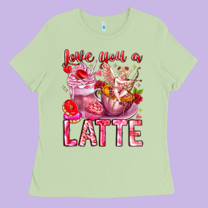 Love You Latte Valentine Cupid Ladies Tee Designed By Cowhidedigitalart