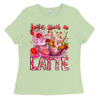 Matcha Love You Latte Valentine Cupid Ladies Tee - CowhideDigitalArt