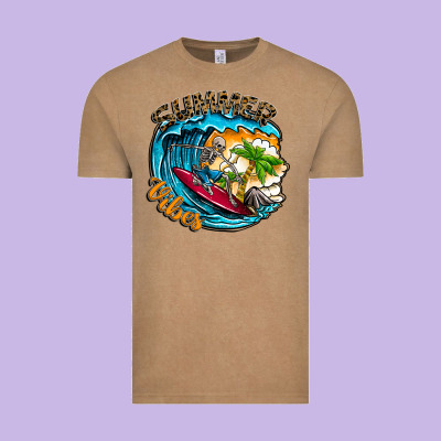 Summer Vibes Vintage Tee Designed By Cowhidedigitalart
