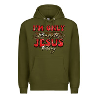 Army Green i'm only talking to jesus today christmas Premium Hoodie - BarkalooDesign