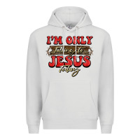 Dove Grey i'm only talking to jesus today christmas Premium Hoodie - BarkalooDesign