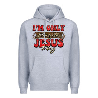 Heather Grey i'm only talking to jesus today christmas Premium Hoodie - BarkalooDesign