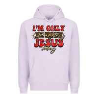 Lilac i'm only talking to jesus today christmas Premium Hoodie - BarkalooDesign
