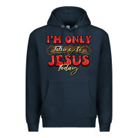 Navy i'm only talking to jesus today christmas Premium Hoodie - BarkalooDesign