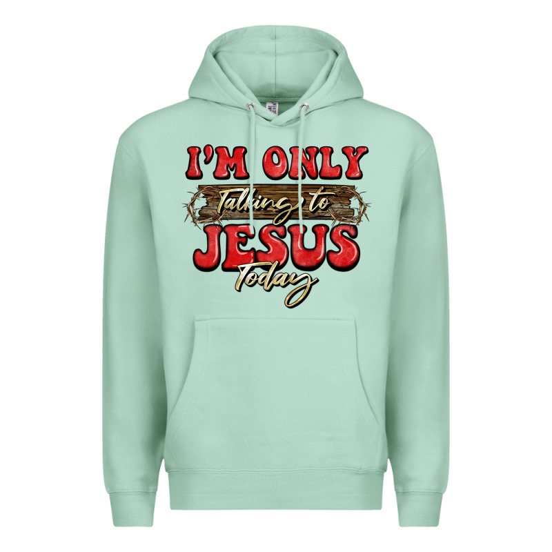 I'm Only Talking To Jesus Today Christmas Premium Hoodie by BarkalooDesign | Teevron