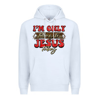 White i'm only talking to jesus today christmas Premium Hoodie - BarkalooDesign