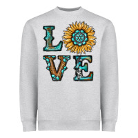 Heather Grey sunflower love Heavyweight Sweatshirt - RanaPortraitStore