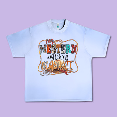 My Western Watching Blanket Urban Heavy Tee Designed By Cowhidedigitalart