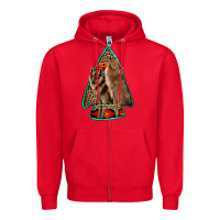 Red howling wolves arrowhead Zipper Hoodie - Jasminsmagicworld