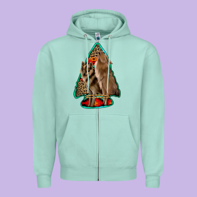Howling Wolves Arrowhead Zipper Hoodie Designed By Jasminsmagicworld