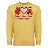 Antique Gold Peace Love Cure Multiple Myeloma Cancer Premium Sweatshirt - Jasminsmagicworld