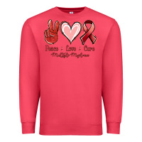 Cardinal Peace Love Cure Multiple Myeloma Cancer Premium Sweatshirt - Jasminsmagicworld