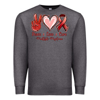 Charcoal Heather Peace Love Cure Multiple Myeloma Cancer Premium Sweatshirt - Jasminsmagicworld