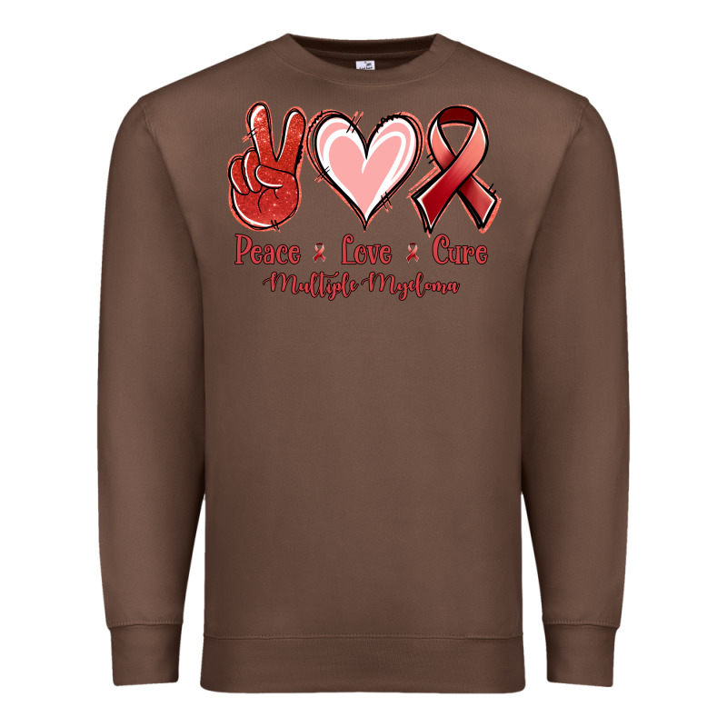 Peace Love Cure Multiple Myeloma Cancer Premium Sweatshirt by Jasminsmagicworld | Teevron