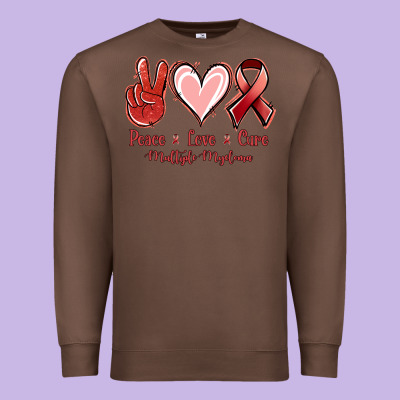 Peace Love Cure Multiple Myeloma Cancer Premium Sweatshirt Designed By Jasminsmagicworld
