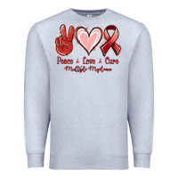 Heather Grey Peace Love Cure Multiple Myeloma Cancer Premium Sweatshirt - Jasminsmagicworld