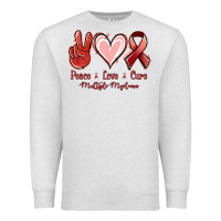 Oatmeal Heather Peace Love Cure Multiple Myeloma Cancer Premium Sweatshirt - Jasminsmagicworld