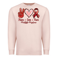 Pale Pink Peace Love Cure Multiple Myeloma Cancer Premium Sweatshirt - Jasminsmagicworld