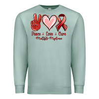 Seafoam Peace Love Cure Multiple Myeloma Cancer Premium Sweatshirt - Jasminsmagicworld