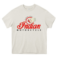 Cream motorcycle racing indian Heavy Core Tee - linhVisuals