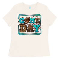 Game Day American Football Leopard Frame Ladies Tee | Teevron