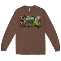 Chestnut Peace Love Hippo Long Sleeve Tee - LillyAllenDesigns
