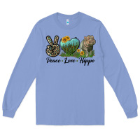 Colony Blue Peace Love Hippo Long Sleeve Tee - LillyAllenDesigns