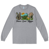 Heather Grey Peace Love Hippo Long Sleeve Tee - LillyAllenDesigns
