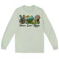 Matcha Peace Love Hippo Long Sleeve Tee - LillyAllenDesigns