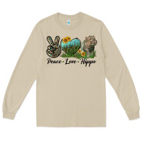 Mushroom Peace Love Hippo Long Sleeve Tee - LillyAllenDesigns