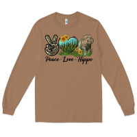 Toasted Coconut Peace Love Hippo Long Sleeve Tee - LillyAllenDesigns