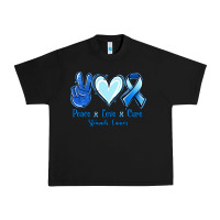 Black Peace Love Cure Stomach Cancer Urban Heavy Tee - Jasminsmagicworld