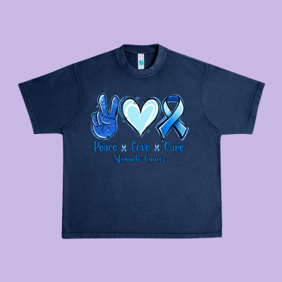 Peace Love Cure Stomach Cancer Urban Heavy Tee Designed By Jasminsmagicworld