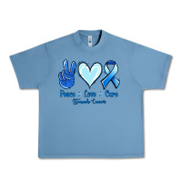 Pebble Blue Peace Love Cure Stomach Cancer Urban Heavy Tee - Jasminsmagicworld