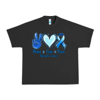 Pigment Black Peace Love Cure Stomach Cancer Urban Heavy Tee - Jasminsmagicworld