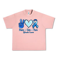 Salmon Peace Love Cure Stomach Cancer Urban Heavy Tee - Jasminsmagicworld