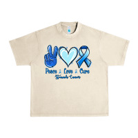 Sandshell Peace Love Cure Stomach Cancer Urban Heavy Tee - Jasminsmagicworld