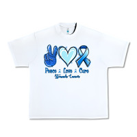 White Peace Love Cure Stomach Cancer Urban Heavy Tee - Jasminsmagicworld