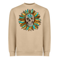 Mushroom sunflower with skull Heavyweight Sweatshirt - RanaPortraitStore