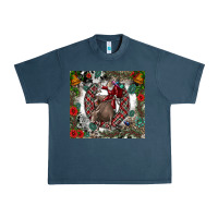 Midnight Navy Rodeo Santa Urban Heavy Tee - CowhideDigitalArt