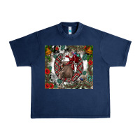 Navy Rodeo Santa Urban Heavy Tee - CowhideDigitalArt