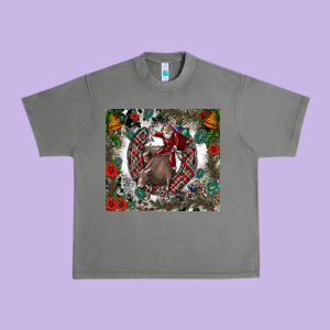 Rodeo Santa Urban Heavy Tee Designed By Cowhidedigitalart