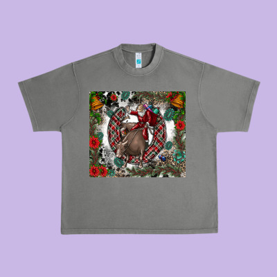 Rodeo Santa Urban Heavy Tee Designed By Cowhidedigitalart