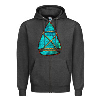 Charcoal Heather turquoise arrowhead Zipper Hoodie - Jasminsmagicworld