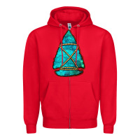 Red turquoise arrowhead Zipper Hoodie - Jasminsmagicworld