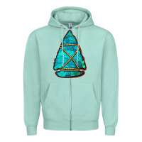 Seafoam turquoise arrowhead Zipper Hoodie - Jasminsmagicworld