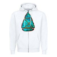 White turquoise arrowhead Zipper Hoodie - Jasminsmagicworld