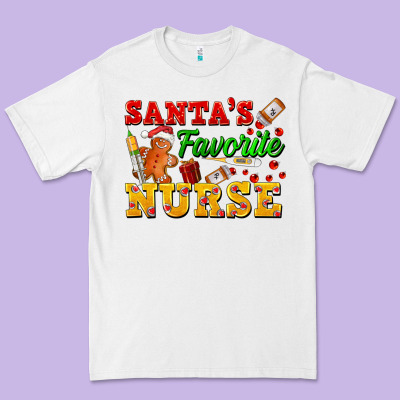 Santa's Favorite Nurse Premium Tee Designed By Fadigitalartstudio