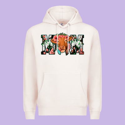 Cow Mom Premium Hoodie Designed By Jasminsmagicworld